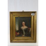 Gilt framed Oil on canvas of a seated 19th century lady