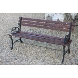 Garden Bench with Metal Ends and Wooden Slats