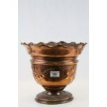 Copper jardiniere in Arts & Crafts style