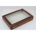 Wooden Framed Table Top Display Cabinet with Glazed Lid