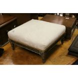 19th century Square Footstool raised on a Giltwood Base