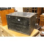 A vintage metal tin trunk ' Royal Masonic institution for girls '