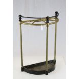 Early 20th century Brass and Iron Semi-Circular Stick Stand