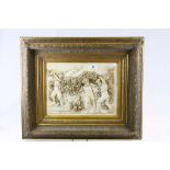 Gilt framed Marble relief Plaque of Cherubs & signed Francios Duquesnoy Paris 1892