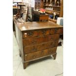 George III Mahogany Chest of Three Short over Three Long Drawers, the drawers with Mahogany Veneer