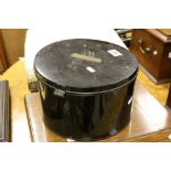 Vintage Black Circular Sailor's Hat Tin