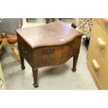 Georgian Mahogany Commode Stool with Serpentine front and two faux drawers