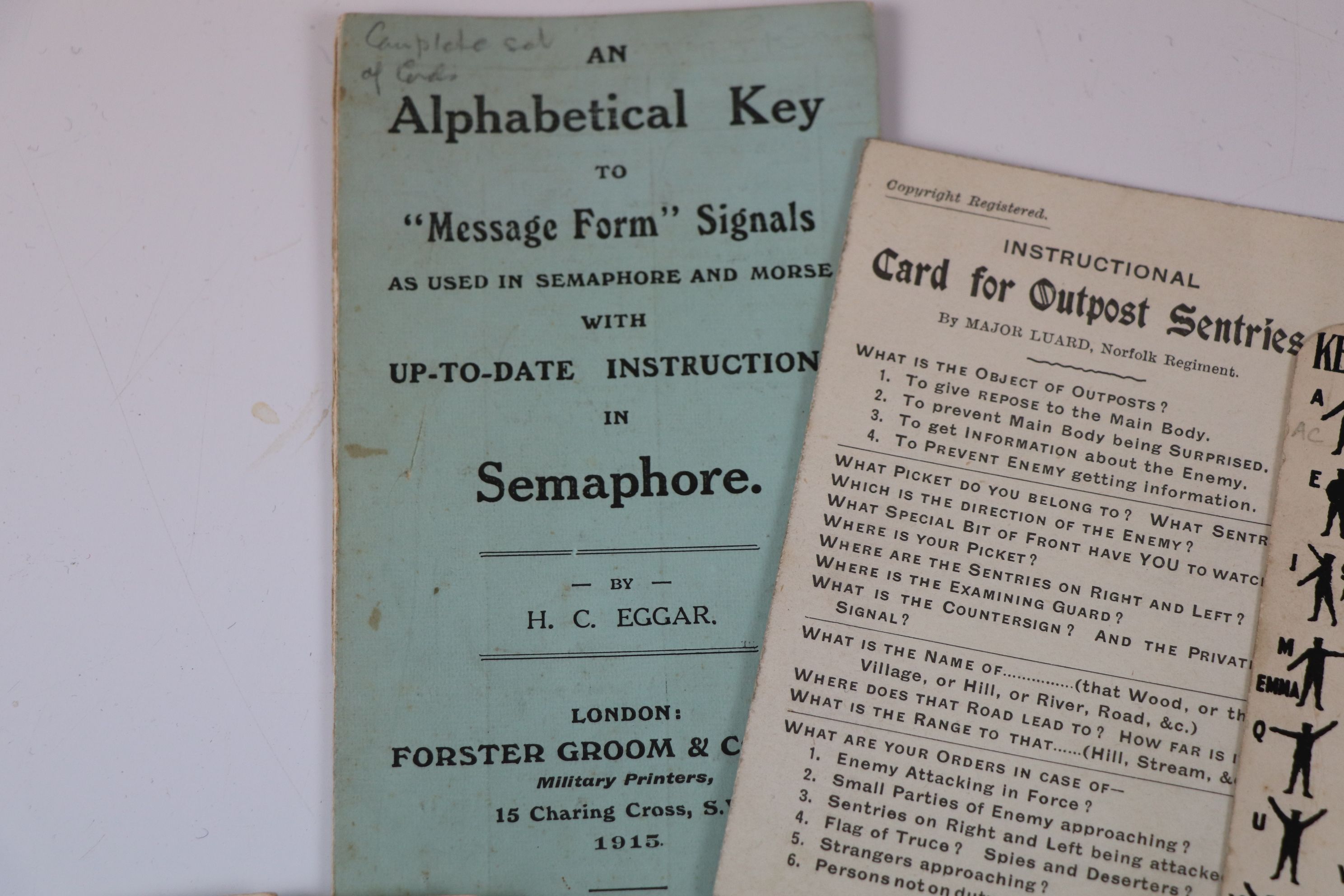 A Complete Set Of Semaphore Sign Cards and Alphabetical Key Instruction Guide.