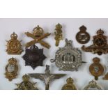 Collection Of Military Regimental Cap Badges, Regiments Include : Machine Gun Corps, Royal