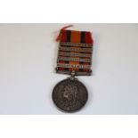 Victorian Queens South Africa Medal With Five Bars, Laing's Nek, Transvaal, Relief Of Ladysmith,