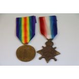 A WW1 British Medal Pair To Include : The Victory Medal And The 1914-15 Star Issued To : 132674 S.R.