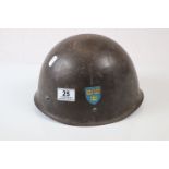 Swedish Military M37 Steel Helmet With Original Leather Liner.