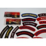 Collection Of Military Cloth Stripes And Shoulder Patches, Various Regiments. Approx 45 Patches In