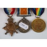 A WW1 full size medal trio consisting of The 1914-15 Star, The British War Medal & The Victory