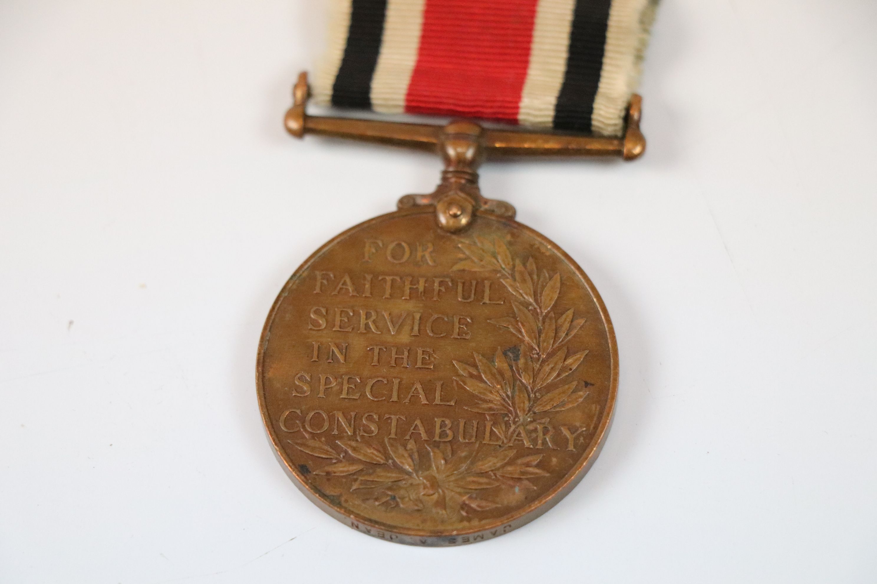 A For Faithful Service In The Special Constabulary Police Medal & Ribbon issued to James Dean. - Image 2 of 2