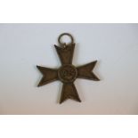 WW2 German Third Reich 1939 War Merit Cross Without Swords.