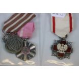 A Collection of 10 x Full Size Polish Military Medal with ribbons.