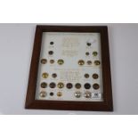 A Framed Collection of Military buttons of the 28th & 61st Regiment of Foot 1810 - 1881 and The