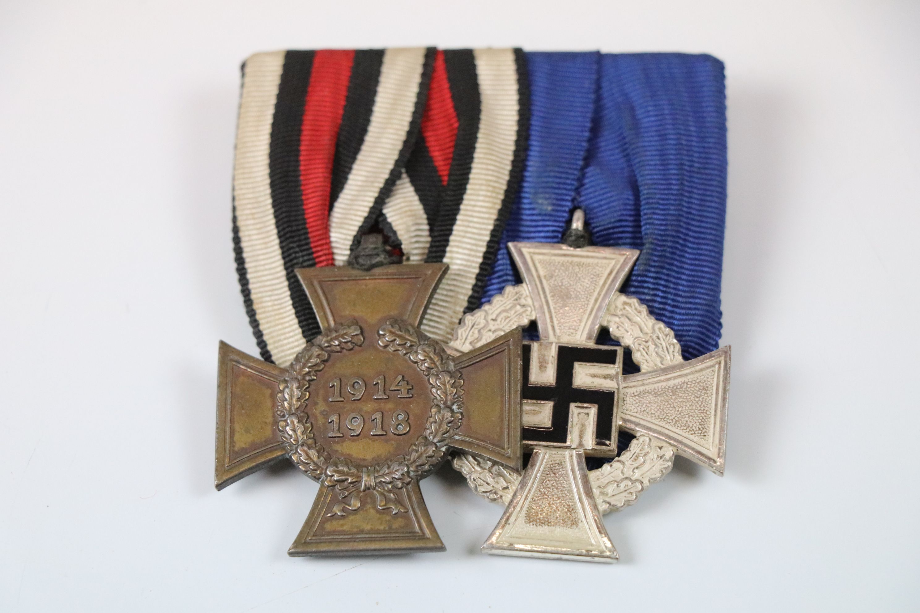 German WW1 & WW2 Medal Group To Include A WW1 German Honor / Hindenburg Cross Stamped R.V.1.