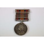 Victorian Queens South Africa Medal With Three Bars, Cape Colony, Transvaal, South Africa 1901,