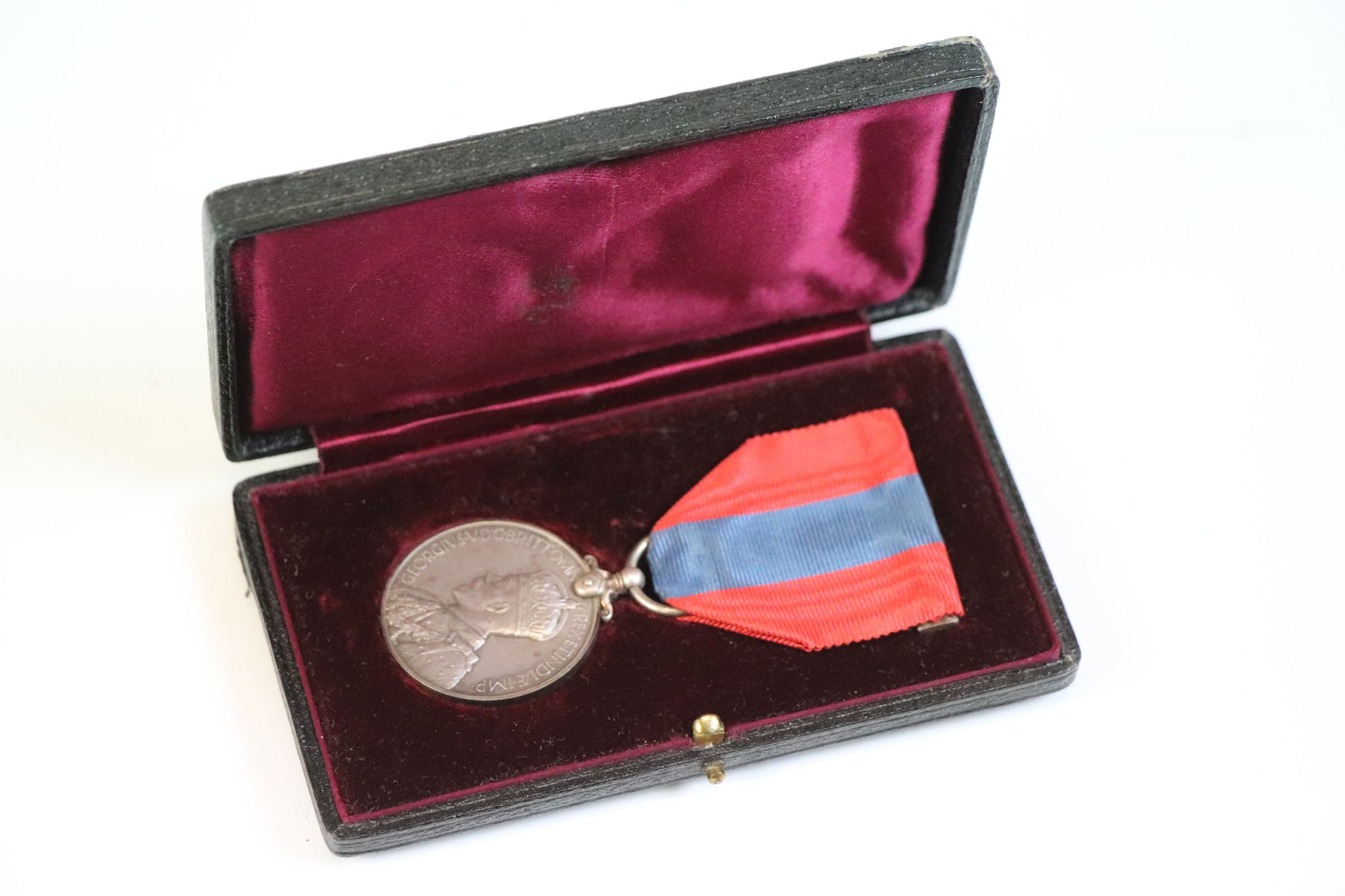 A Boxed Faithful Service Medal issued to Walter James Lamb.