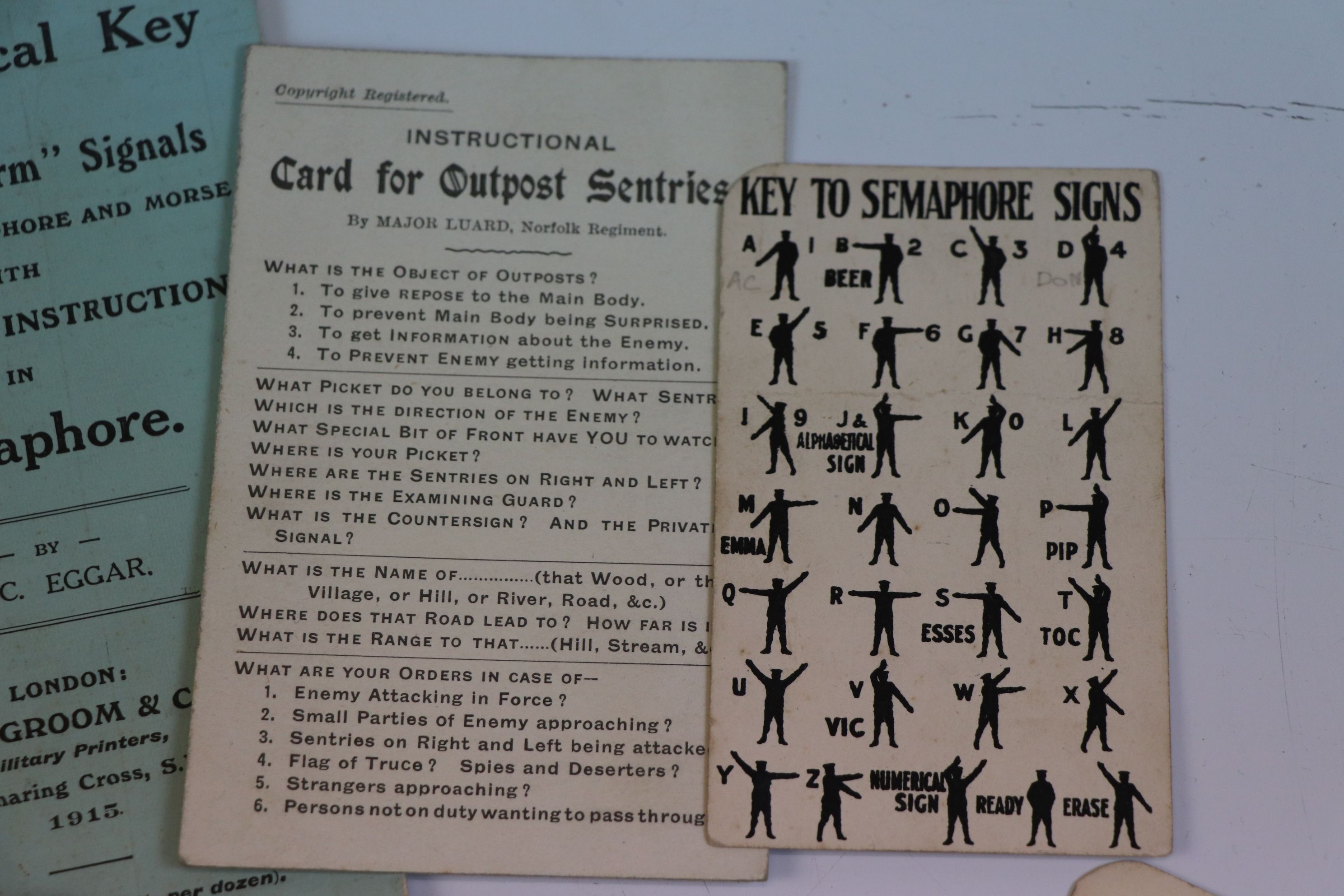 A Complete Set Of Semaphore Sign Cards and Alphabetical Key Instruction Guide. - Image 2 of 2