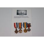 A WW1 full size medal trio consisting of The 1914-15 Star, The British War Medal & The Victory