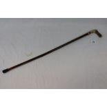 Walking Stick with one inch Silver Collar and Horn Handle