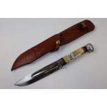 Hubertus Solingen Rostfrei bowie knife, total length approximately 35cm with a blade length of