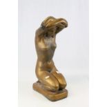 Composite Stone kneeling nude figure