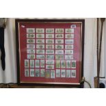 Framed and glazed set of Players Cigarette cards "Fire Fighting Appliances"