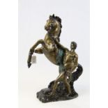 Russian style St Petersburg horse tamer signed bronze