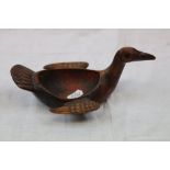 A 19th Century carved wood figure of a sea bird in the form of a cup