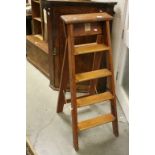 Vintage Set of Pine ' ACE ' Step Ladders marked A.E.R.E (Atomic Energy Resources Establishment)