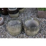 Pair of Reconstituted Stone Garden Planters