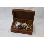 Box of vintage jewellery including silver charms etc