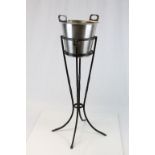 Metal Champagne / Wine Bucket on a Wrought Metal Stand, 73cms high