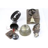 A collection of vintage shop bells including Victorian examples