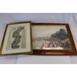 After Walter Field, Henley Regatta 1884, Framed and Glazed Colour Print, 39 x 70cm and a Further