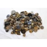 Victorian and 20th century assorted buttons to include pierced metal grape and vine buttons,