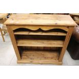 Pine Bookcase with Two Shelves