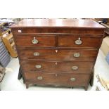 Early 19th century Regency Mahogany & String Inlaid Chest of Two Short over Three Long Drawers