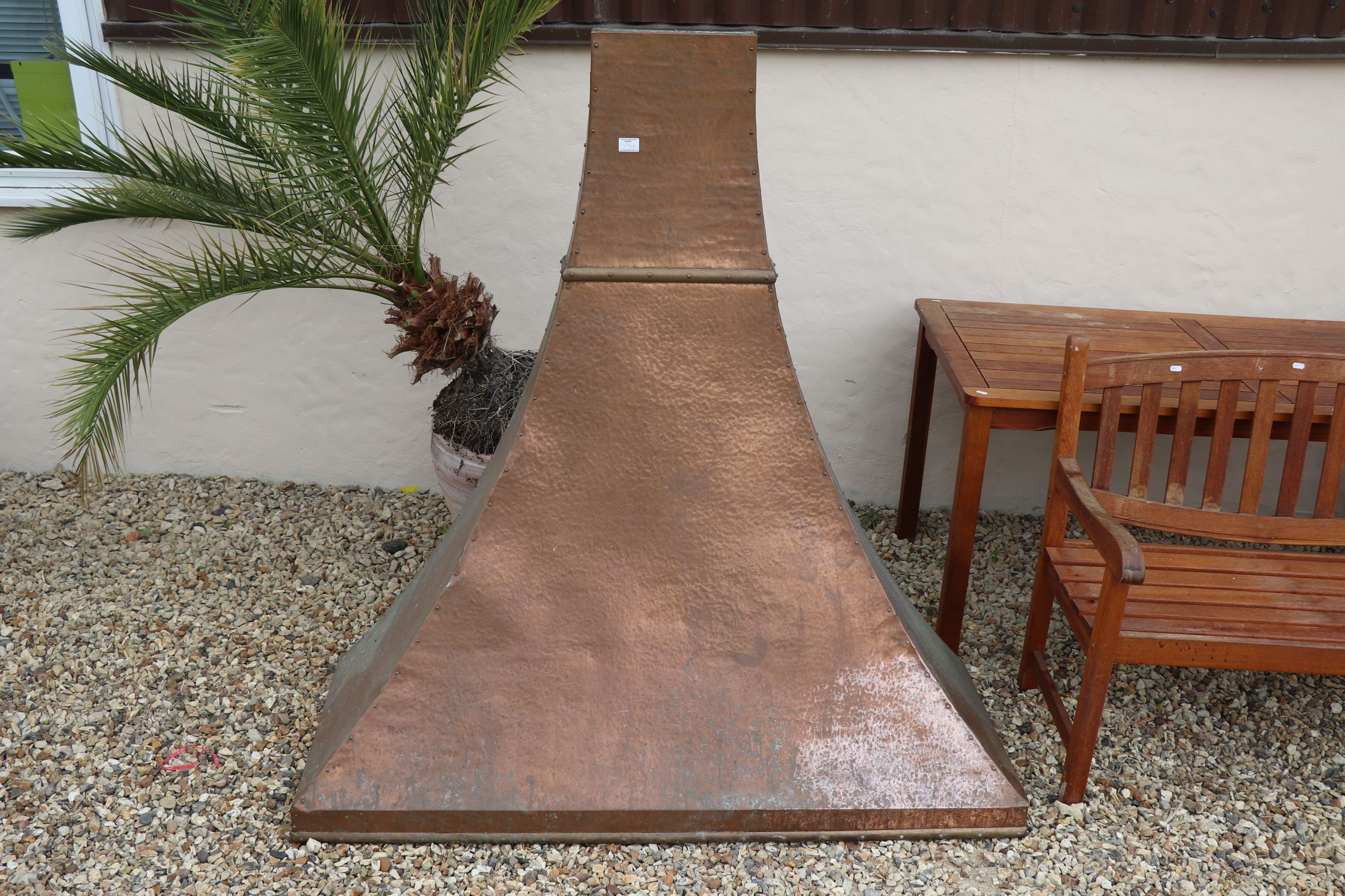 Large Rivetted Copper Fire Hood - Image 2 of 3