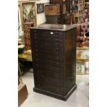 Late 19th century Stained Pine Collectors Cabinet with Twelve Graduating Drawers, 124cms high