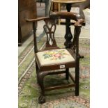 Georgian Style Mahogany Child's Corner Chair with front cabriole leg with ball and claw foot