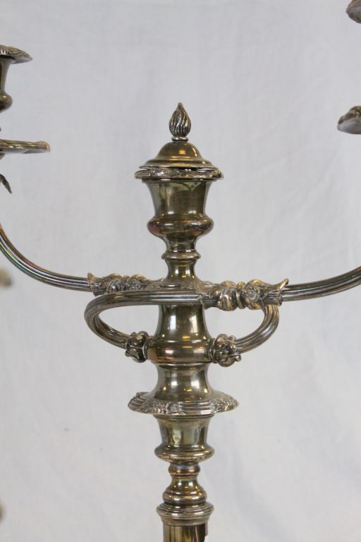 Pair vintage of Silver plated two branch Candelabra's and a matching pair of Candlesticks - Image 4 of 5