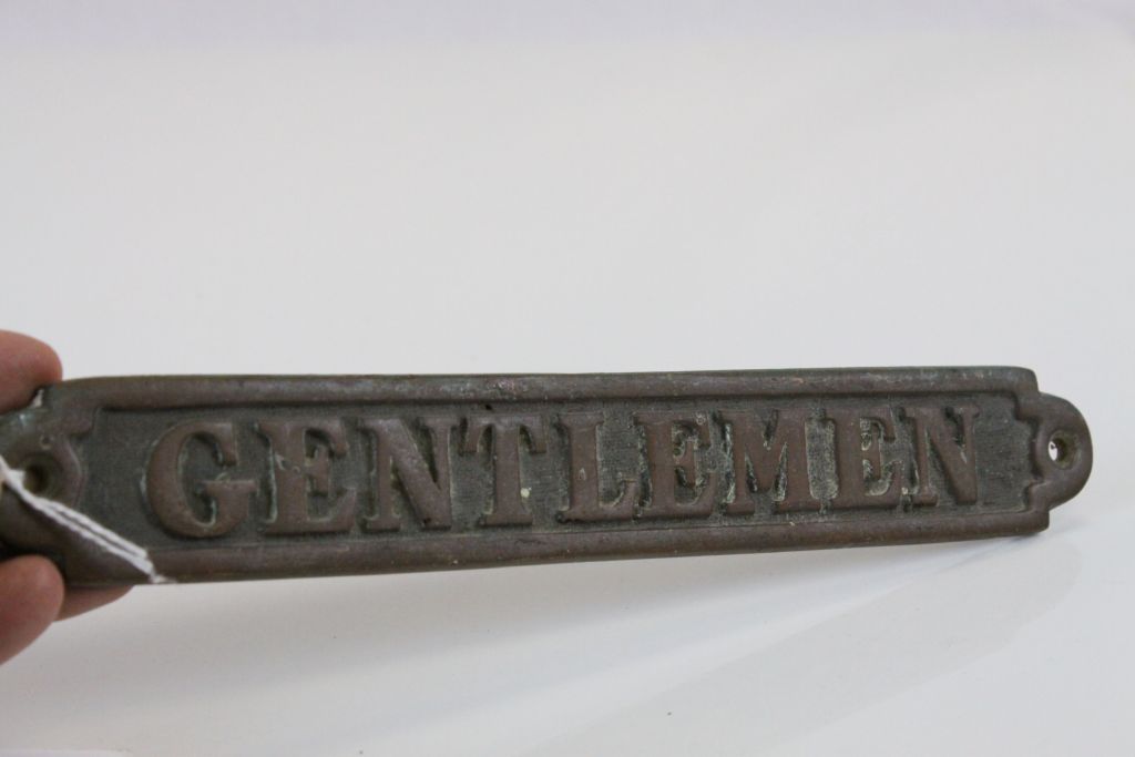 Brass ' Gentlemen ' Sign - Image 2 of 2