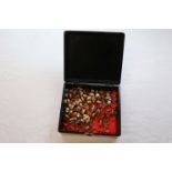 Lacquered Box with Collection of Metal Rings