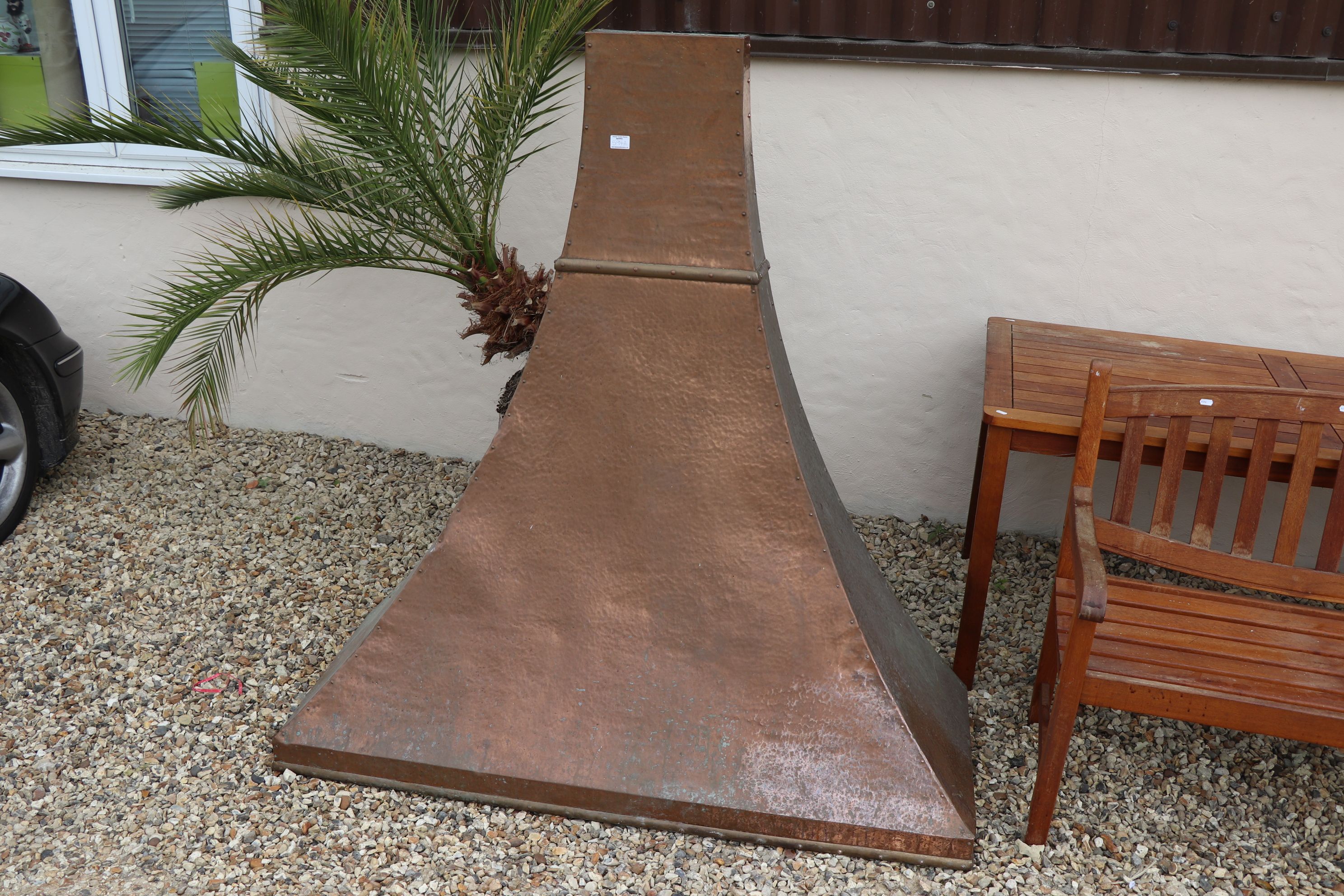 Large Rivetted Copper Fire Hood - Image 3 of 3