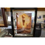 After Salvador Dali - Printed Plaque Mounted on Glass within Frame (plaque size 35 x 23.5cm approx.)